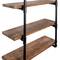 Honey Can Do 34.5" Black Three-Tier Industrial Wall Shelf